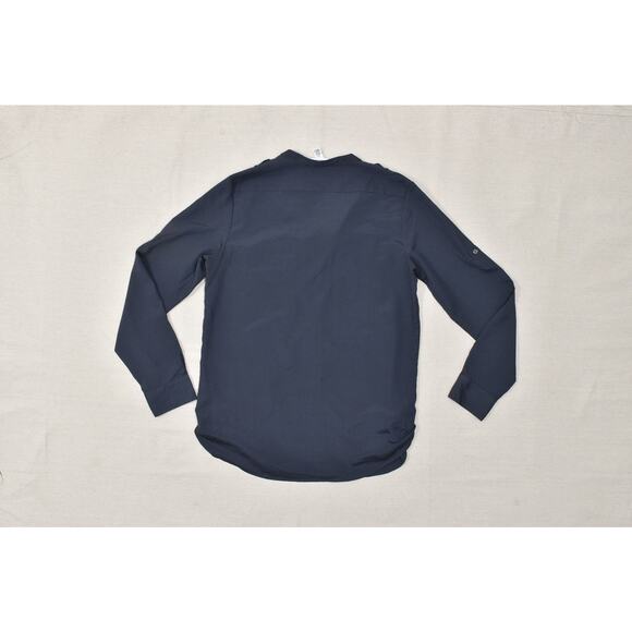 Calvin Klein Women's Blue V Neck Button Up Blouse Size S Long Sleeve Polyester - Picture 8 of 8